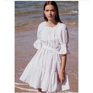 Ephemera Poplin Zeppelin Mini Dress White Size M NWT